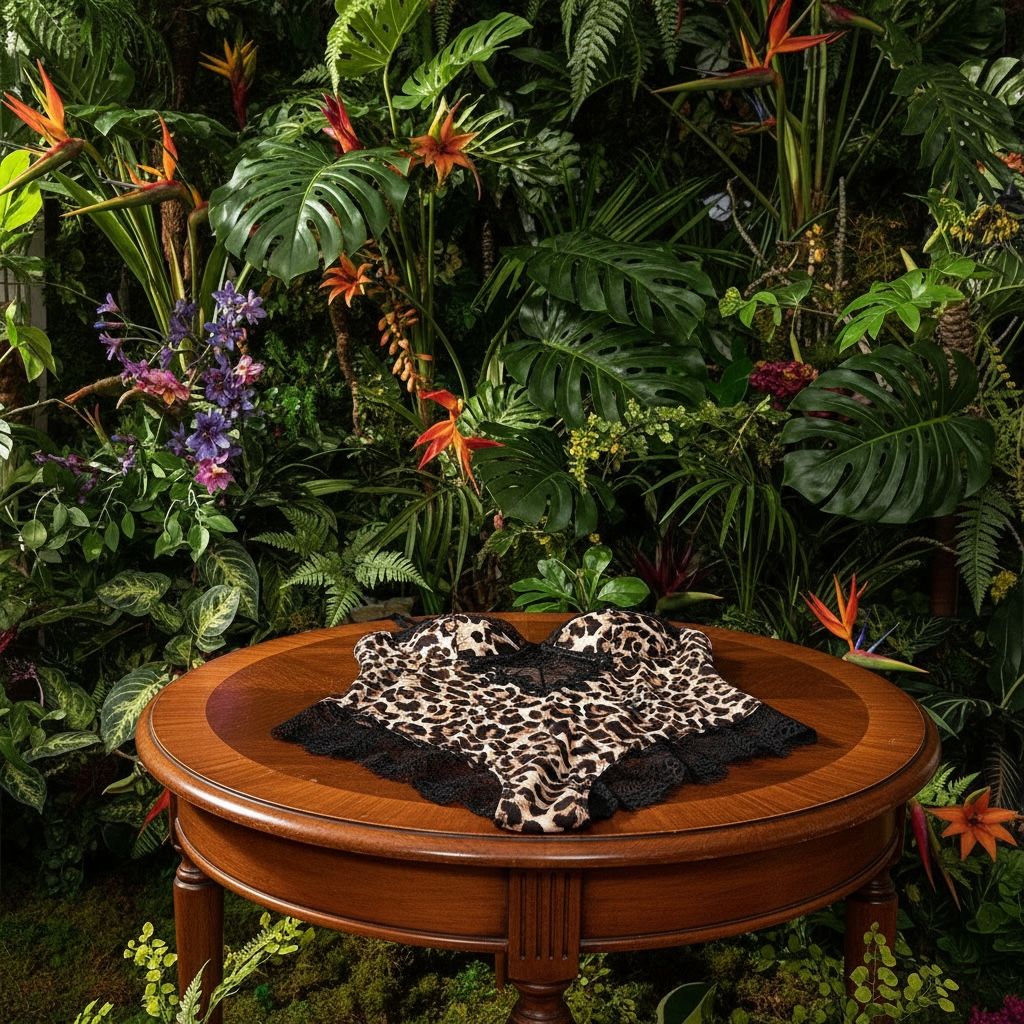 Body de encaje con estampado animal y delicados detalles transparentes - Colección Noche Bellamour Lux